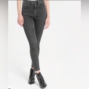 Everlane Jeans High Rise Skinny Ankle Washed Black 26 NWT